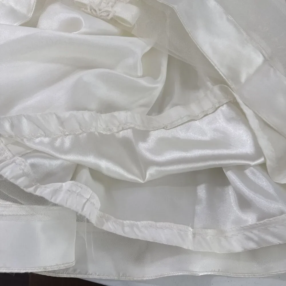 Majestic Dress Kids 4 Ivory Sleveless‎ Beaded Bow Tulle Ball Gown Formal Party